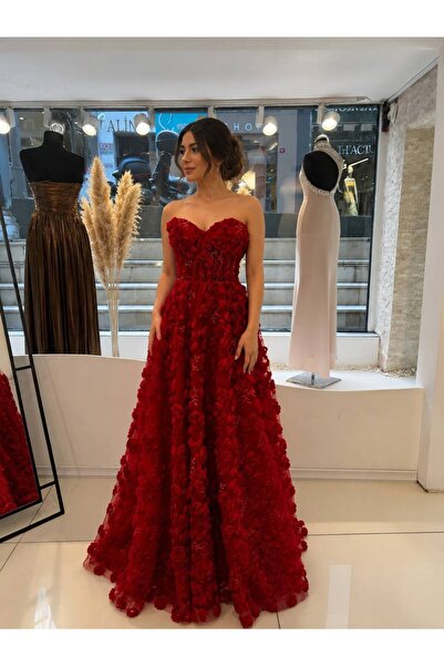 Gülcan Luxury 3D Boyutlu Çiçekli Nişanlık Abiye