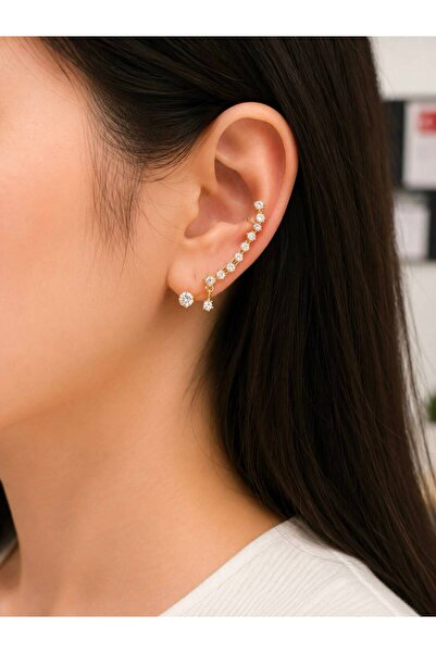 Bymiel Women's Zircon Stone Ear Cuff Cartilage Earrings