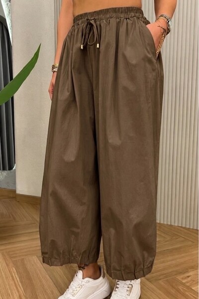 Suziş Brown Pleated Detail Baggy Pants 51416