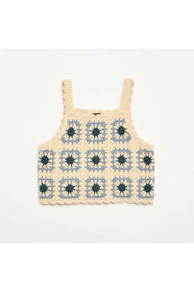 KIABI Crochet Tank Top BEIGE
