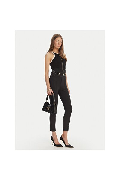 Elisabetta Franchi Pantaloni de damă din material textil PA15861E2 Negru