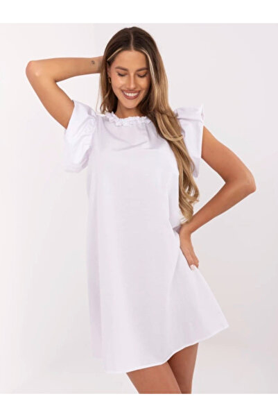 LAKERTA Rochie Dama, LAKERTA, Bumbac, Rochie evazata, Alb, model LK-SK-506795.71