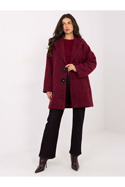 Factory Price Palton Dama, Poliester, Maneca lunga, Bordo, model IT-96965.19