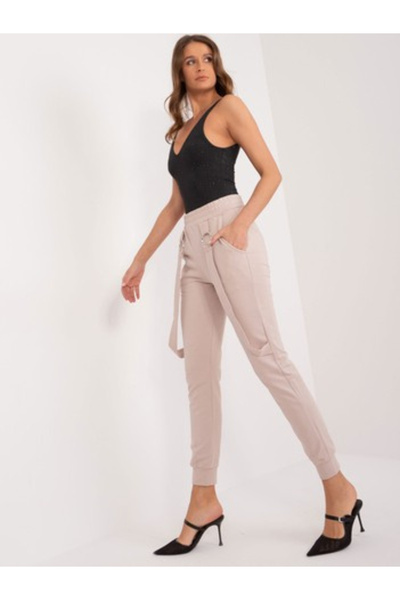 Relevance Pantaloni Trening Dama Mansete elastice, Guler inalt, RELEVANCE, Be...