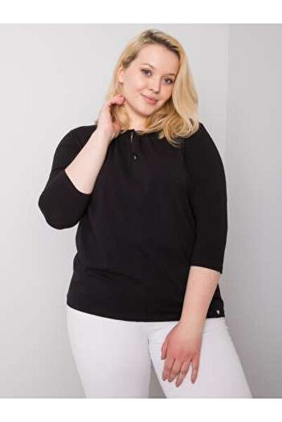 Basic Feel Good Bluza Dama Maneca 3/4, Decolteu rotund, BASIC FEEL GOOD, Negr...