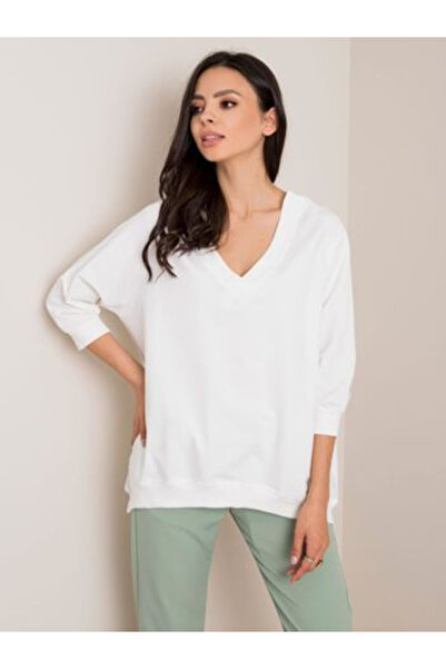rue parıs Women's Sweatshirt, RUE PARIS, Cotton, 3/4 Sleeve, White, model RV-...