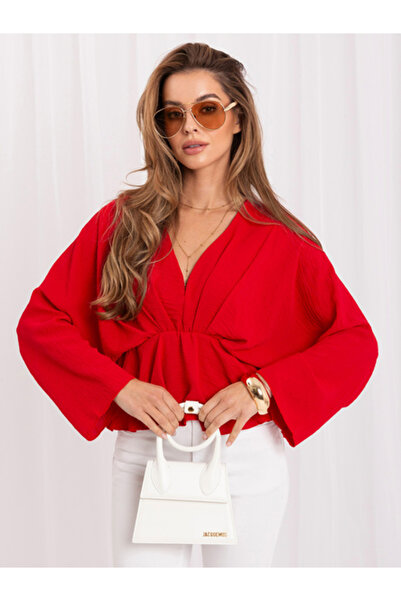Italy Moda Bluza Dama, ITALY MODA, Poliester, Maneca lunga, Rosu, model DHJ-B...