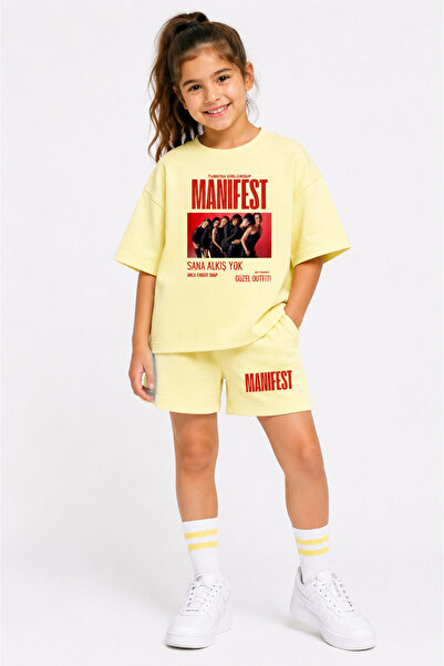 fasardi Manifest Girls M6Nifestgirls Printed Oversize 100% Cotton T-Shirt Sho...