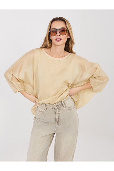 Italy Moda Bluza Dama, ITALY MODA, Lyocel, Maneca 3/4, Bej, model IT-BZ-18868.81