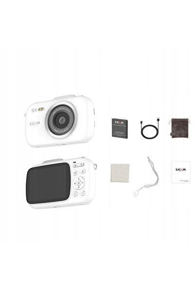 SJCAM Aparat foto digital ZV100 alb pentru copii și tineri, cameră WEBCAM 80Mpx