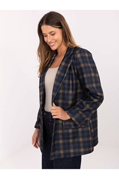 Moda Italy Women's Jacket, MODA ITALY, Viscose, Long Sleeve, Navy Blue, model...