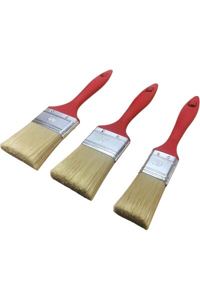 AEE® 3'lü Boya Badana Kestirme Fırçası – 2,5/4,5/6,5 cm – Ergonomik Saplı – Duvar Kenar Köşe Kapı Ko