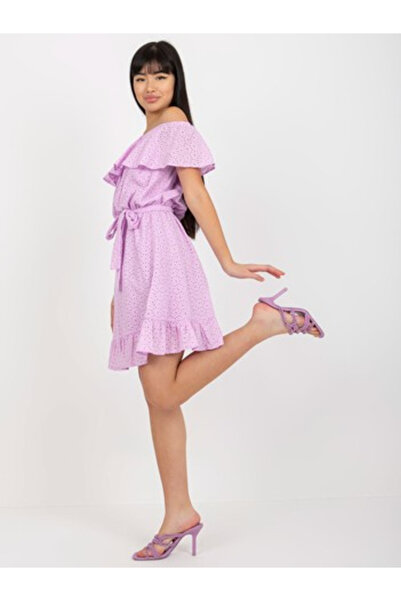 LAKERTA Rochie Dama, LAKERTA, Bumbac, Rochie evazata, Mov deschis, model LK-S...