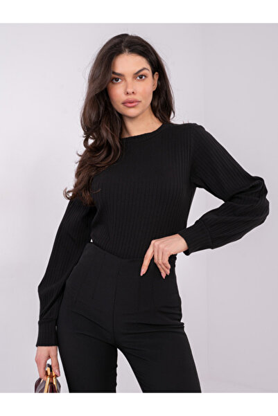 rue parıs Bluza Dama, RUE PARIS, Bumbac, Maneca lunga, Negru, model RV-BZ-A10...