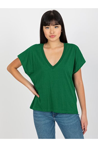 Mayflies Tricou Dama Mini, Decolteu in V, Mayflies, Verde Casual Marimi Mari ...