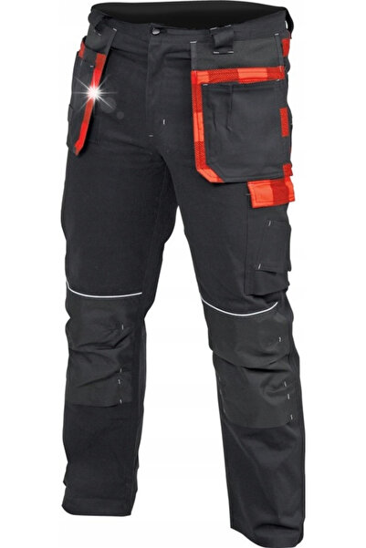 yato Pantaloni de lucru montieri din bumbac elastic, 14 buzunare, reflectoriz...