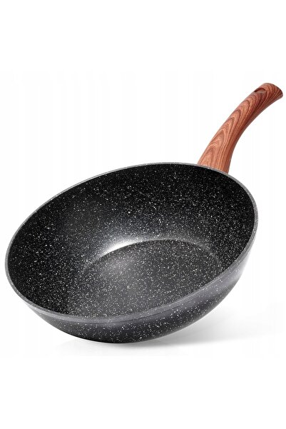 Vilde Wok GRANITAT, tigaie adâncă pentru prăjire și gătit la aburi a felurilo...