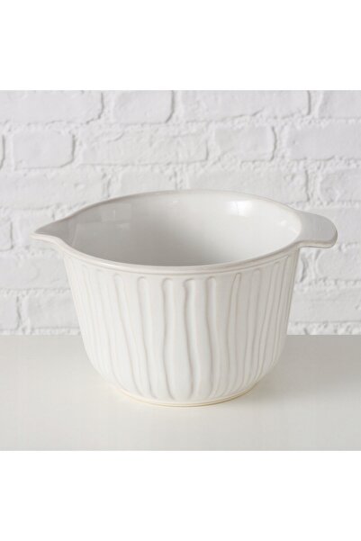 Boltze Vas ceramic de bucătărie cu gură de scurgere, mare, alb, 2500 ml