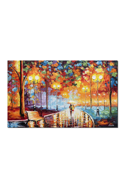 artnova Tablou pictat manual dormitor, living, Impreuna spre viitor, 100x60cm...