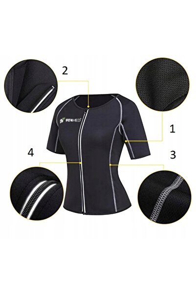 Fit4Med Tricou sport de damă, din neopren, pentru antrenament, fitness, sală ...