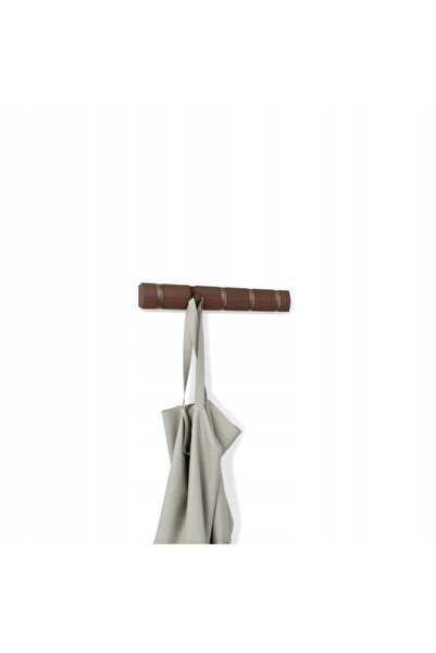 umbra Cuier de perete pentru hol Flip Hook, culoare nuc.
