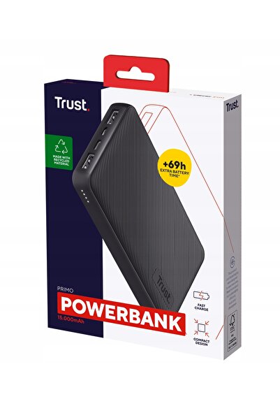 Trust POWERBANK 15000 mAh USB-C 2xUSB 15W cu CABLU