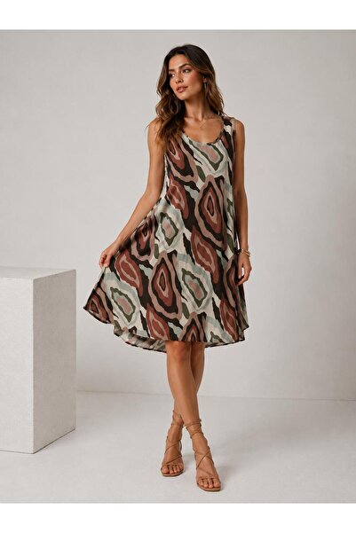 ASL WOMAN V-Neck Patterned Dress
