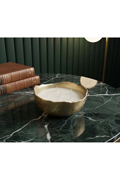 STRAWLİN MAISON Dekoratif Gold Kase Mum Soya Wax