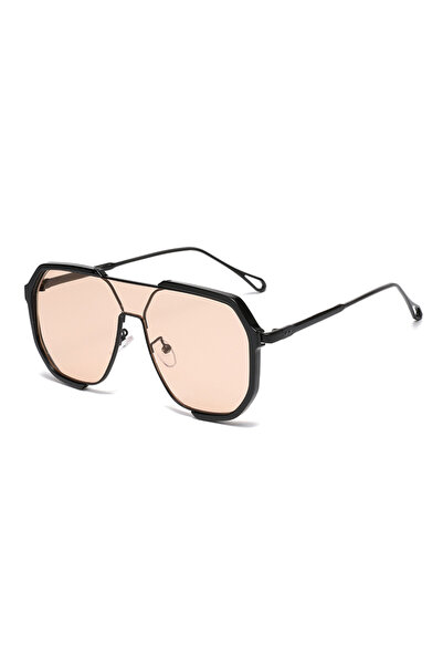 Choice Brown Fashion Double Beam Large Frame Polygonal Sunglasses Fashion Con...
