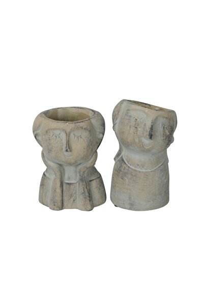 DecoDepot Figurină model ghiveci, ciment, 11.5x18.5 cm