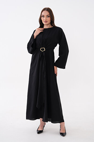 Mega Life Bolerosu Buckle Decorated Glossy Dress