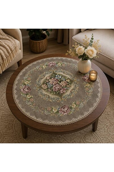 Yeshome Collection Buchet Regal 95 cm Husă rotundă pentru masă de cafea, tip ...