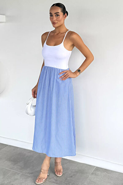 Aryena Kremmavili Women's Striped Dress with Rope Straps