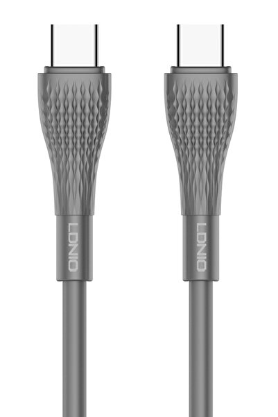 LDNIO Καλώδιο USB-C σε USB-C LC671C, 65W PD, 1μ, γκρι