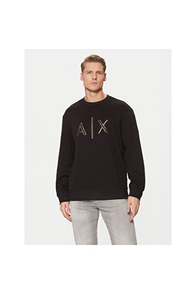 Armani Exchange Bluză cu mânecă lungă pentru bărbați XM000331 AF12269 Negru