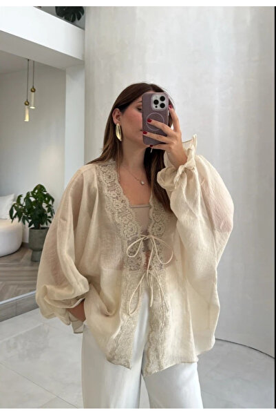 My Blog Stone Transparent Lace Shirt - 5108
