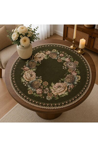 Yeshome Collection Buchet Vintage 95 cm Husă rotundă pentru masă de cafea, ti...