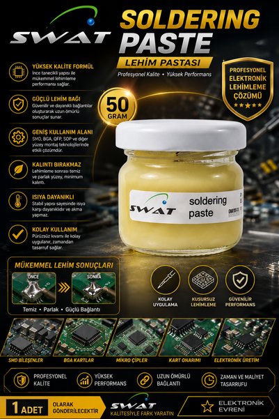 IRONSTAR 50 gram Lehim pastası / SWAT lehim pastası / SMD lehim pastası / BGA...