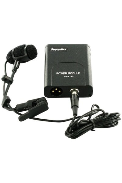 Superlux Microfon pentru instrumente de suflat, condenser, negru, adaptor ali...
