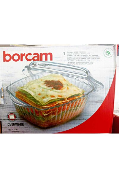 Paşabahçe GÜLMEN KRİSTAL 59039 KARE CAM KAPAKLI BORCAM 1170CC ORJ KUTULU