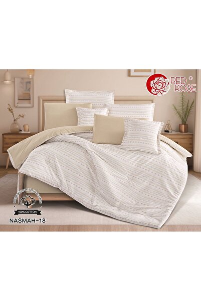 Red Rose 100% Cotton Bedspread - 4-Piece Set - Soft and Smooth Material - Siz...