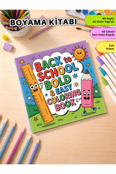 metafortoys Back To School Boyama Kitabı – 24x20 cm I 40 Görsel I Çocuklar ve...