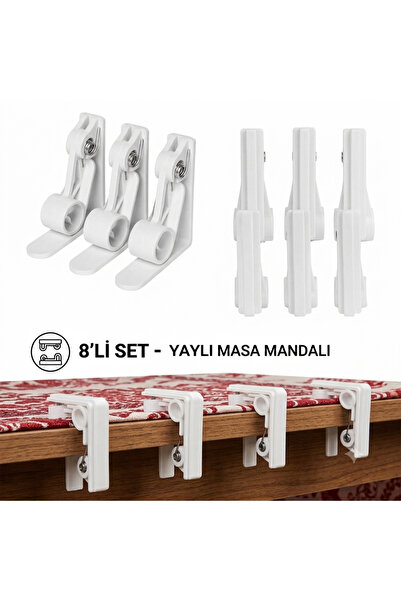 bimbambom Masa örtüsü mandalı Yaylı Masa Mandalı 8li Masa Kıskacı Masa Örtü T...