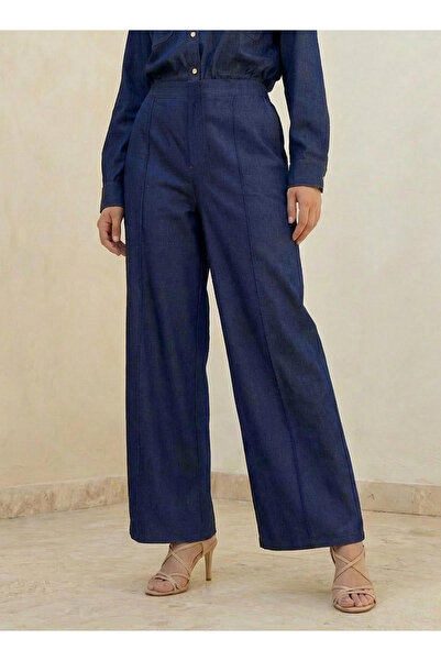 DNM Baggy Fit Mid-Rise Pleated Denim Trousers