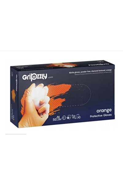 Gripzzly Nitrile gloves for mechanics, orange, 50 pcs/ Top Bottom Set, Size XL