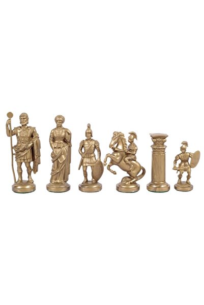 Sunrise Chess & Games Roman design, gold/black, felt bottom