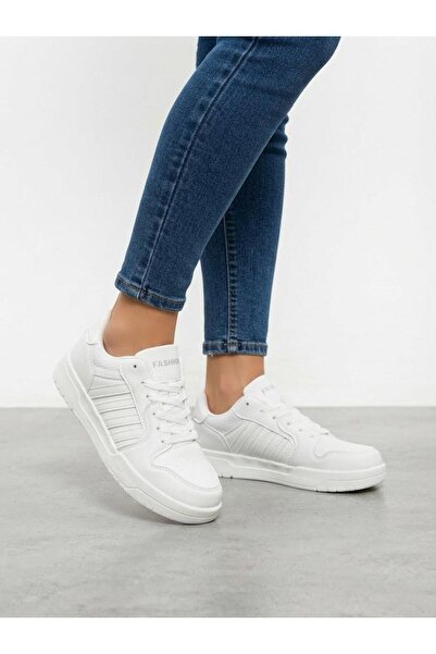 Lütfi Women's White Sneaker Daily Orthopedic Sole Walking Sports Shoes