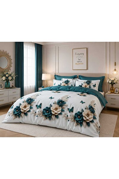 Casa Pucioasa Lenjerie pat dublu cu Elastic ,Finet , 4 piese