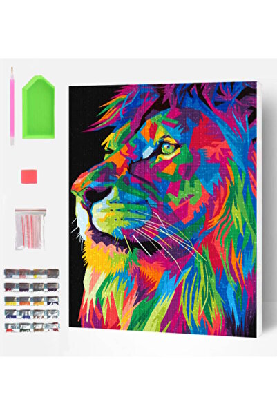 OEM Splat Planet Σετ Diamond Painting "Lion" σε Καμβά με Τελάρο 30x40cm