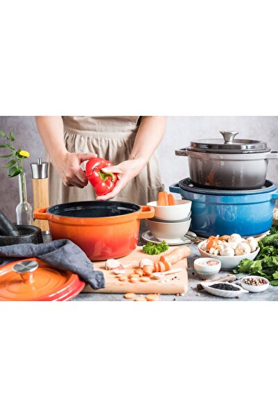 Vintage Cuisine Garnek VC2P2218OR20CP Portocaliu Ombre 22 cm
